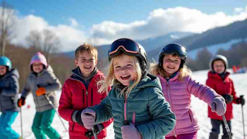 31 Youngsters from Derian House Children's Hospice Enjoy Fun Day at Pendle Ski Club, Concept art for illustrative purpose, tags: skiing siblings - Monok